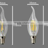 Dimmable 2W 4W 6W Tailed Clear LED Filament Bulb