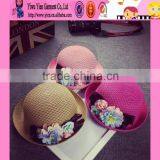 Factory Wholesale Handmade High Quality Beach Sun Hat Original Selling Flower Latest 2016 Straw Hat Wholesale thumbnail-1