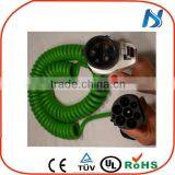 EV Charge Cable Type 2 to Type 1/ J1772 to Plug 62196-2 Spiral Cable