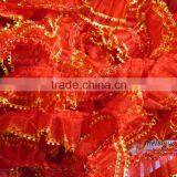 Double Layer Chiffon Tule Red Chiffon Lace Flower Trim thumbnail-3