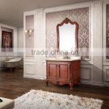 One Piece Vanity Top Bathroom Vanity Top Sink Antique Solid Wood Bathroom Cabinet WTS612 thumbnail-1