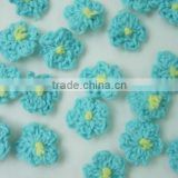 small blue crochet flower applique /wholesale crochet flower appliques for baby clothes