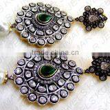 Emerald Studded Earrings thumbnail-1