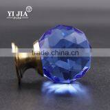 Light Blue Old Fashion Brass Metal Cabinet Handles Kitchen Glass Knobs thumbnail-2