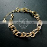 18cm 14K light gold plated brass faceted circle round oval link fashion DIY bracelet supplies 1900063