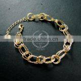 18cm 14K Light Gold Plated Brass Faceted Circle Round Oval Link Fashion DIY Bracelet Supplies 1900063 thumbnail-1
