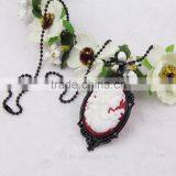 Fashion Jewelry Necklace Steampunk Necklace Beauty Silhouette Black Cameo Pendant 2015 New Party Dress Made in China Yiwu thumbnail-1
