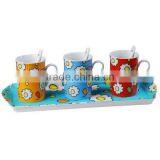 Drinkware Ceramic Children Mug , Kid Mug , Mug Cup With Spoon and Saucer