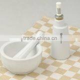 Ceramic Mortar and Pestle Set With Set of 2 Herb Pots thumbnail-1