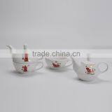 ceramic stackable teapot with customized decal,promotional items