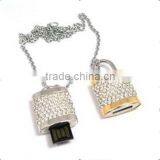 promotional jewelery lock USB memory drive/ crystal USB stick