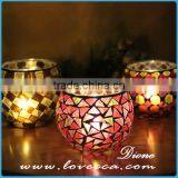 Starburst Round Ball Shape Seashell Handmade Mosaic Glass Candle Holders thumbnail-6
