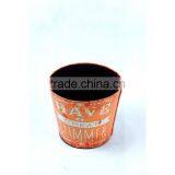 Orange Waste Bin Faux Leather Kitchen Trash Can No Lid thumbnail-3