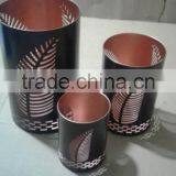 Metal Leaf Design Candle Votive thumbnail-1