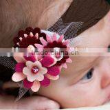 on Express Hot Sale New Products Handmade Eco Friendly Fabric Decoration Felt Flower Top Baby Headband Made in China thumbnail-1