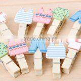 Hot Sale 2017 New Products High Quality Graphic Design Eco Friendly Home Party Decor Handmade Craft Mini Clothespins Wood Clamp