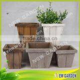 Factory Direct Offered Special Design High Grade Wooden Rectangular Flower Pot thumbnail-1