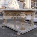 Garden Decor Stone Carving Marble Outdoor Marble Table thumbnail-2