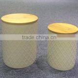 Set of 2 Canister With Wooden Lid thumbnail-1