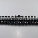 9-10mm Black Round Freshwater Pearl Strand thumbnail-2