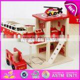 2017 New Products Funny Parking Toy Boys Wooden Toy Fire Station W04B030 thumbnail-1