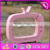 New Design TV Shape Girls Lovely Wooden Coin Bank With Logo Customize W02A253 thumbnail-3