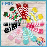 2014 Pink Chevron Ruffle Leg Warmers With Shabby Flower Headband Baby Girls Leg Warmer thumbnail-1