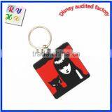 Silicone Metal Key Ring , Lovely Cute Cartoon PVC Silicone Key Ring Chain Tool Gift thumbnail-3