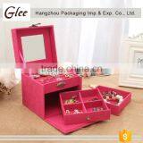 Fancy Cute ,beautiful Wholesale Storage Display PU Leather Velvet Packaging Mirror Fancy Jewellery Box thumbnail-2