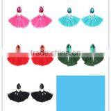 Bohemian Jewelry Rhinestone With Long Colorful Tassel Charms Earrings for Women thumbnail-1