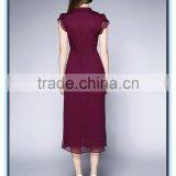 Real Silk Short Sleeves and Slim Latest Dress Designs for Ladies thumbnail-2
