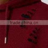 Custom Design Plain Extreme Ripped Oversized Longline Distressed Classic Fit Hoodie Burgundy Split Sides thumbnail-6