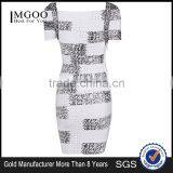 MGOO Wholesale 2015 Dress Manufacturer OEM Short Sleeves Women Work Dress Bandage Spandex Plaid Shinning Dress H265 thumbnail-5