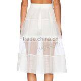 MGOO Top Sale Skirt Factory Sexy Transparent Skirts For Women White Organza High Waist Skirts 15145A253 thumbnail-6