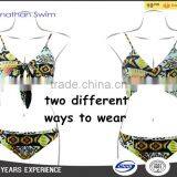 Women's Sexy Fashion Print Two Ways to Wear Nylon Spandex Bikini. thumbnail-2