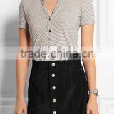 Striped Stretch-jersey Polo Shirt Women Wholesale thumbnail-2