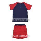 Summer Organic 100% Cotton Cartoon Applique Short T-shirt Boy Clothes Sets thumbnail-5