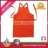 Good Quality Bulk Wholesale Industrial Orange Blank Custom Garden Apron With Pocket thumbnail-1