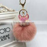 2017 New Fashion Cute Faux Fur Ball Plush Keychain Car Key Chain for Bag Pendant Fmq-11 thumbnail-3