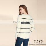 Latest Fashion Pullover Korean Design Stripe Fuzzy Warm Winter Sweater With Zipper thumbnail-3