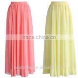 Women Wholesale Elastic Wasitband Long Skirt Fashion Chiffon Maxi Skirt 2016 thumbnail-1