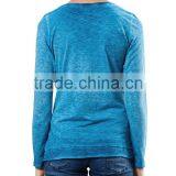 Women's Long Sleeve 100% Cotton Acid Wash Vintage t Shirt thumbnail-2