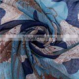 Voile Scarves & Wraps Rectangle Navy Blue Flower Fashionable Scarf thumbnail-2