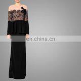 Round Collar Baju Kurung Lace And Ribbon Long Sleeves Fish Maxi Skirt Muslim Ladies Wear thumbnail-2