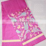 Women's Designer Pink Casual Wear Animal printed Cotton Khadi Silk Sari Bridal Saree Party Wear Dress