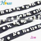 New Arrival Ribbon Trimming Decorative Lace Trim With Pearls for Garment thumbnail-6