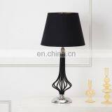 New arrival modern popular style black cotton lampshade metal table lamp for bedroom