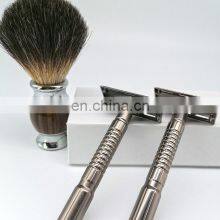 Matte Sliver OEM Face Razor Color Wet Shaving Double Edge Private Label Brass Safty Razor thumbnail-2