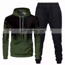 Clothing Factory Wholesale Custom Brand Men's Casual Sports Men's Hooded Long-sleeved + Pants 2-piece Jogger Sweater thumbnail-2