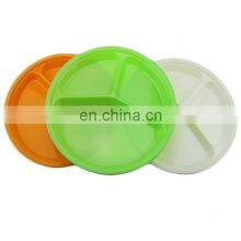 3-Compartments Candy Color Melamine Plastic Kids Dinner Dish, Candy Color Partition Dish Silicone Dinner Plate thumbnail-2